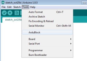arduino ide tools menu ardublock