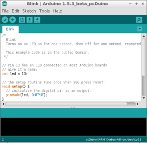 pcDuino arduino IDE blink