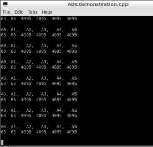pcDuino ADC demo output